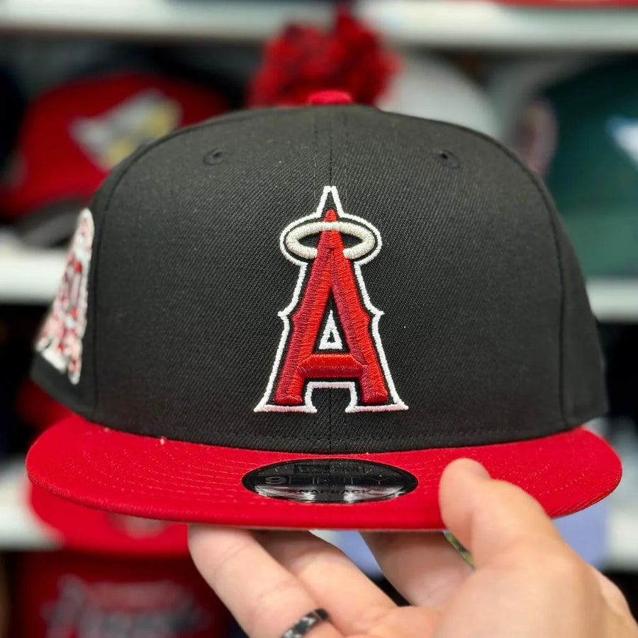 New Era Los Angeles Angels '50th Anniversary' Black/Red Chrome Stitch 9FIFTY Snapback - Product Image