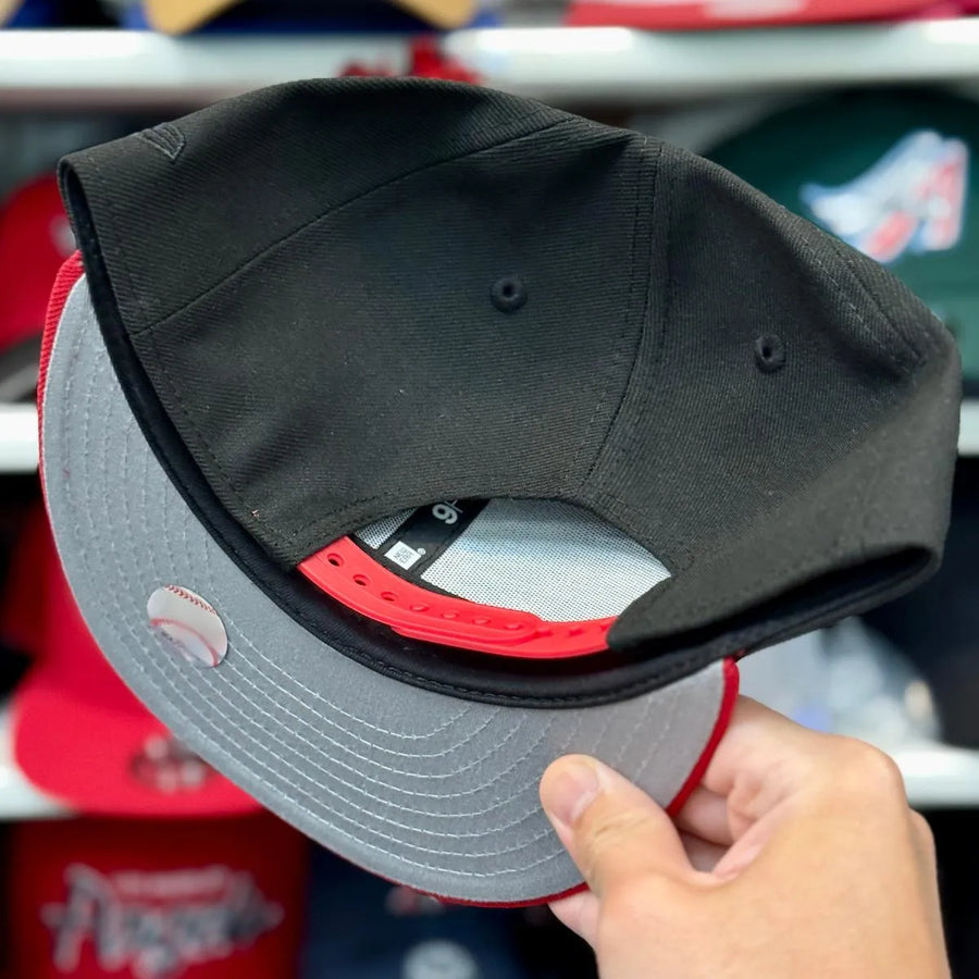 New Era Los Angeles Angels '50th Anniversary' Black/Red Chrome Stitch 9FIFTY Snapback - Product Image