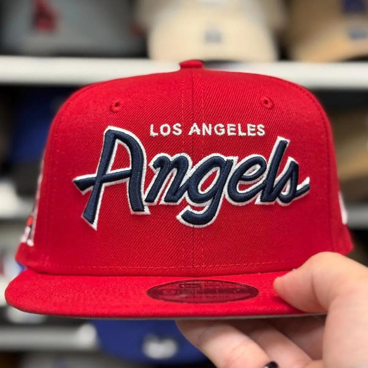New Era Los Angeles Angels 'Script Logo' Red 9FIFTY Snapback - Product Image