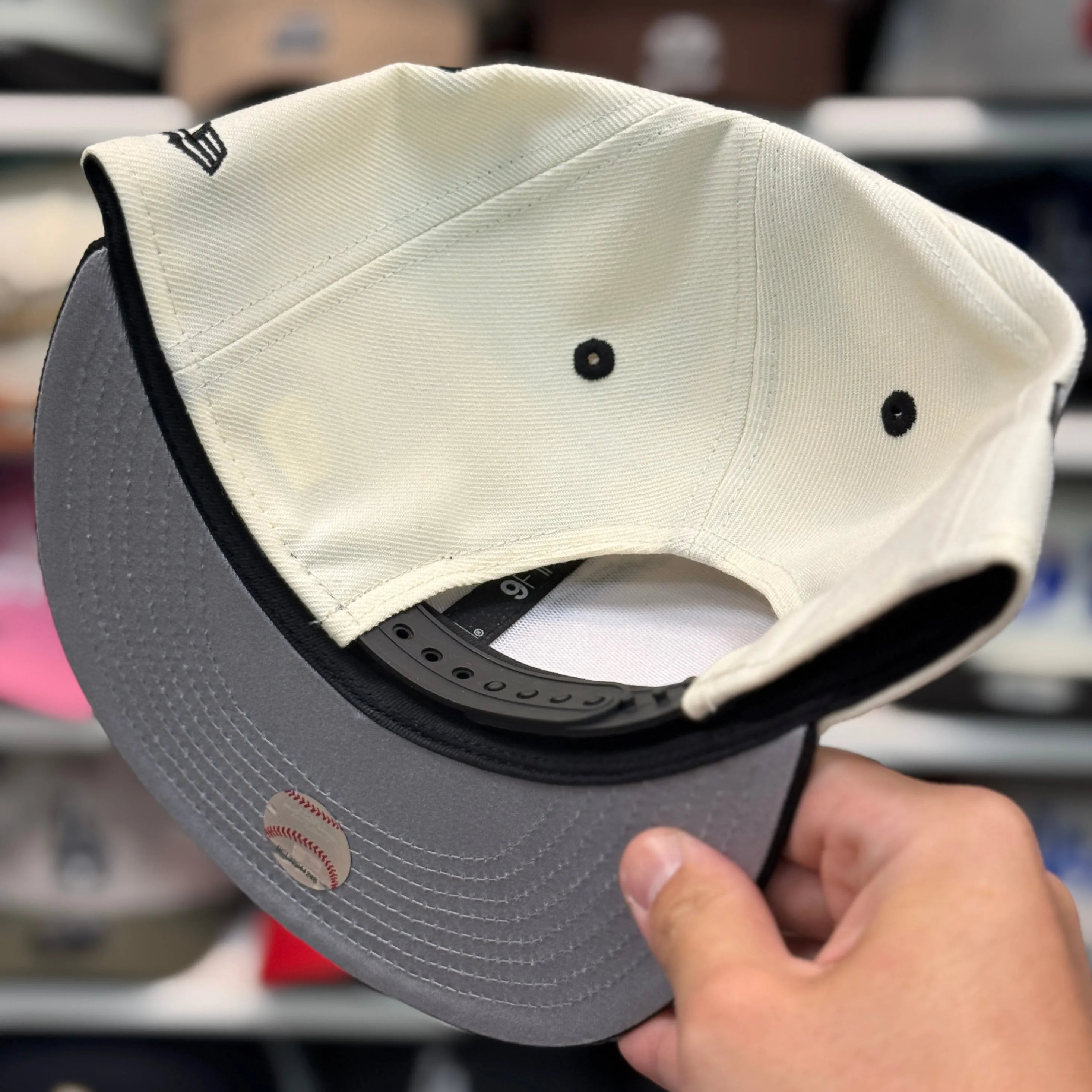 New Era Los Angeles Angels Upside Down Logo '20th Anniversary' Creme/Black 9FIFTY Snapback - Product Image