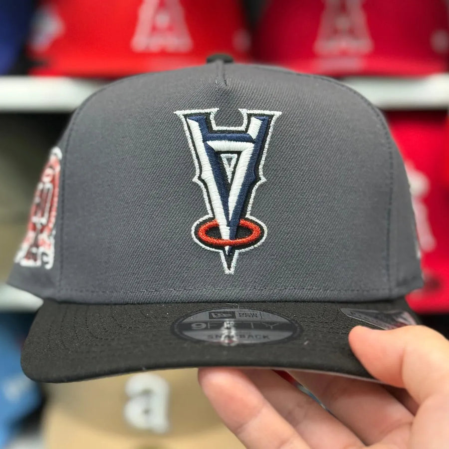 New Era Los Angeles Angels Upside Down Logo '50th Anniversary' A-Frame Grey/Black 9FIFTY Snapback | Glow in the Dark - Product Image