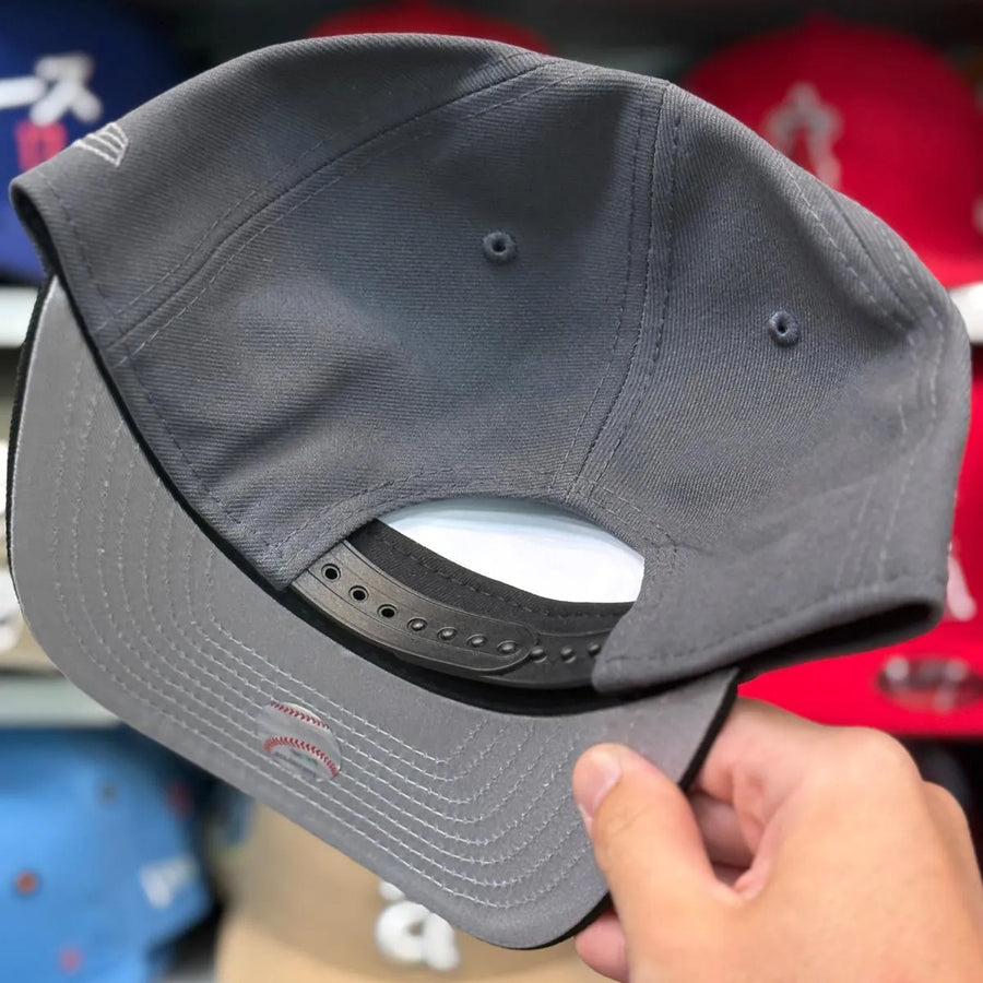 New Era Los Angeles Angels Upside Down Logo '50th Anniversary' A-Frame Grey/Black 9FIFTY Snapback | Glow in the Dark - Product Image