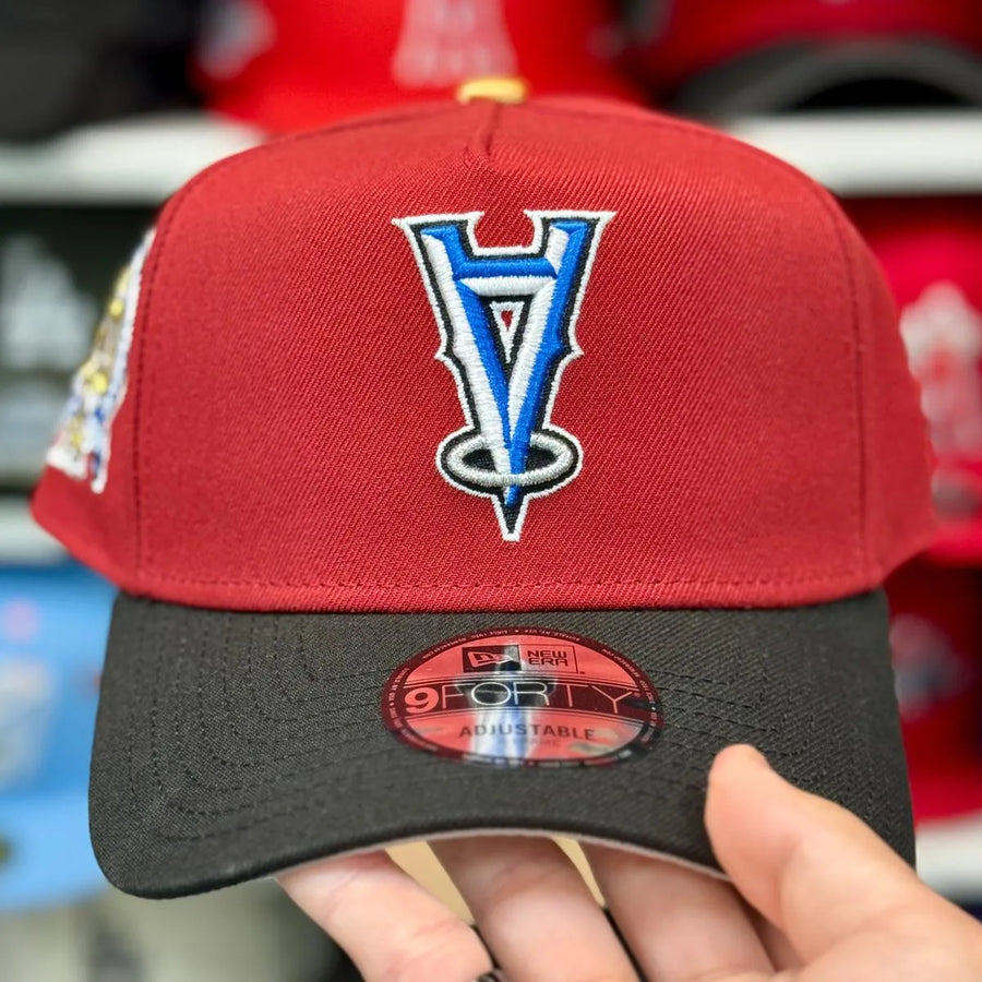 New Era Los Angeles Angels Upside Down Logo '50th Anniversary' A-Frame Red/Black 9FORTY Snapback - Product Image