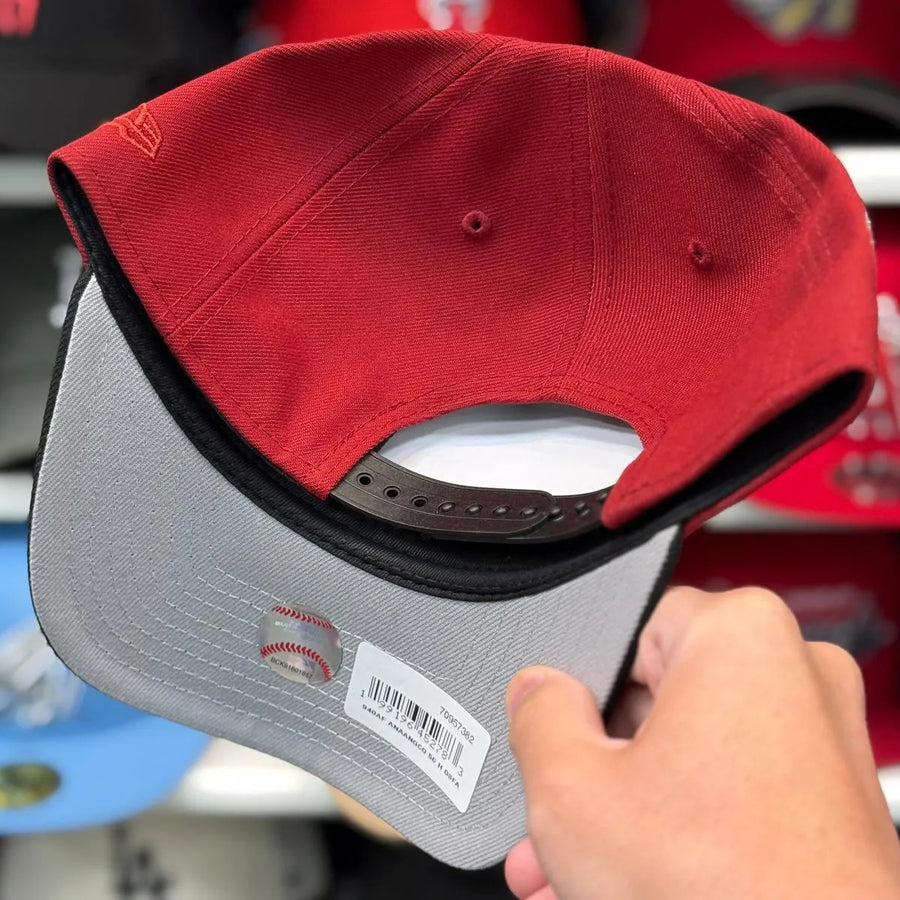 New Era Los Angeles Angels Upside Down Logo '50th Anniversary' A-Frame Red/Black 9FORTY Snapback - Product Image