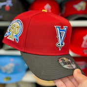 New Era Los Angeles Angels Upside Down Logo '50th Anniversary' A-Frame Red/Black 9FORTY Snapback - Product Image