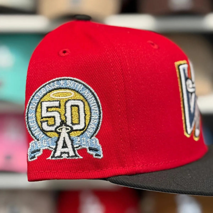 New Era Los Angeles Angels Upside Down Logo '50th Anniversary' Red/Black 9FIFTY Snapback - Product Image