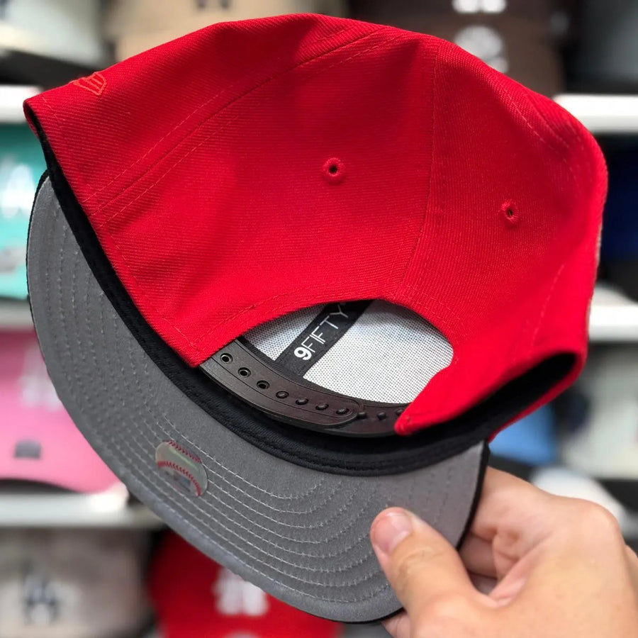 New Era Los Angeles Angels Upside Down Logo '50th Anniversary' Red/Black 9FIFTY Snapback - Product Image