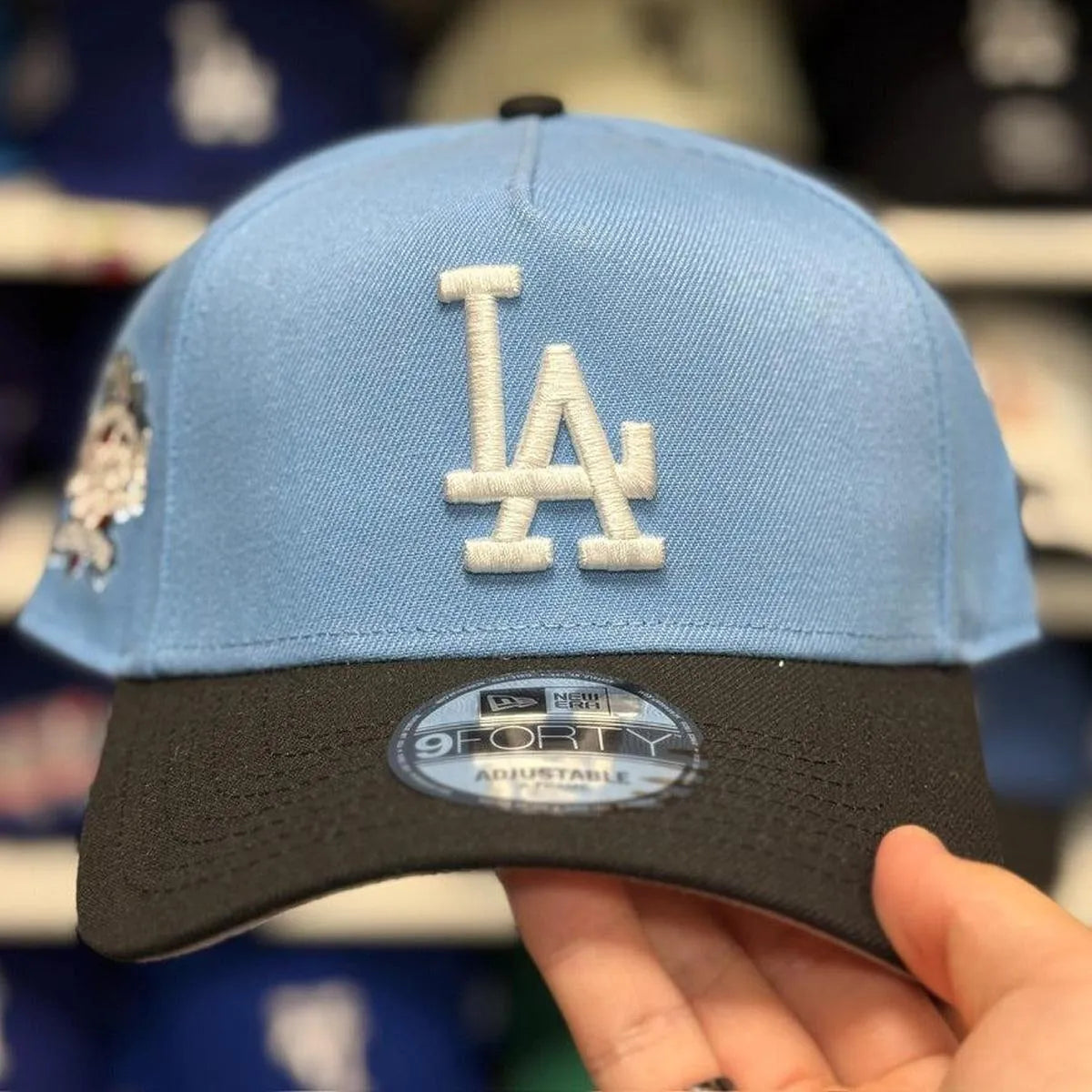 New Era Los Angeles Dodgers '100th Anniversary' A-Frame Baby Blue/Black 9FORTY Snapback - Product Image