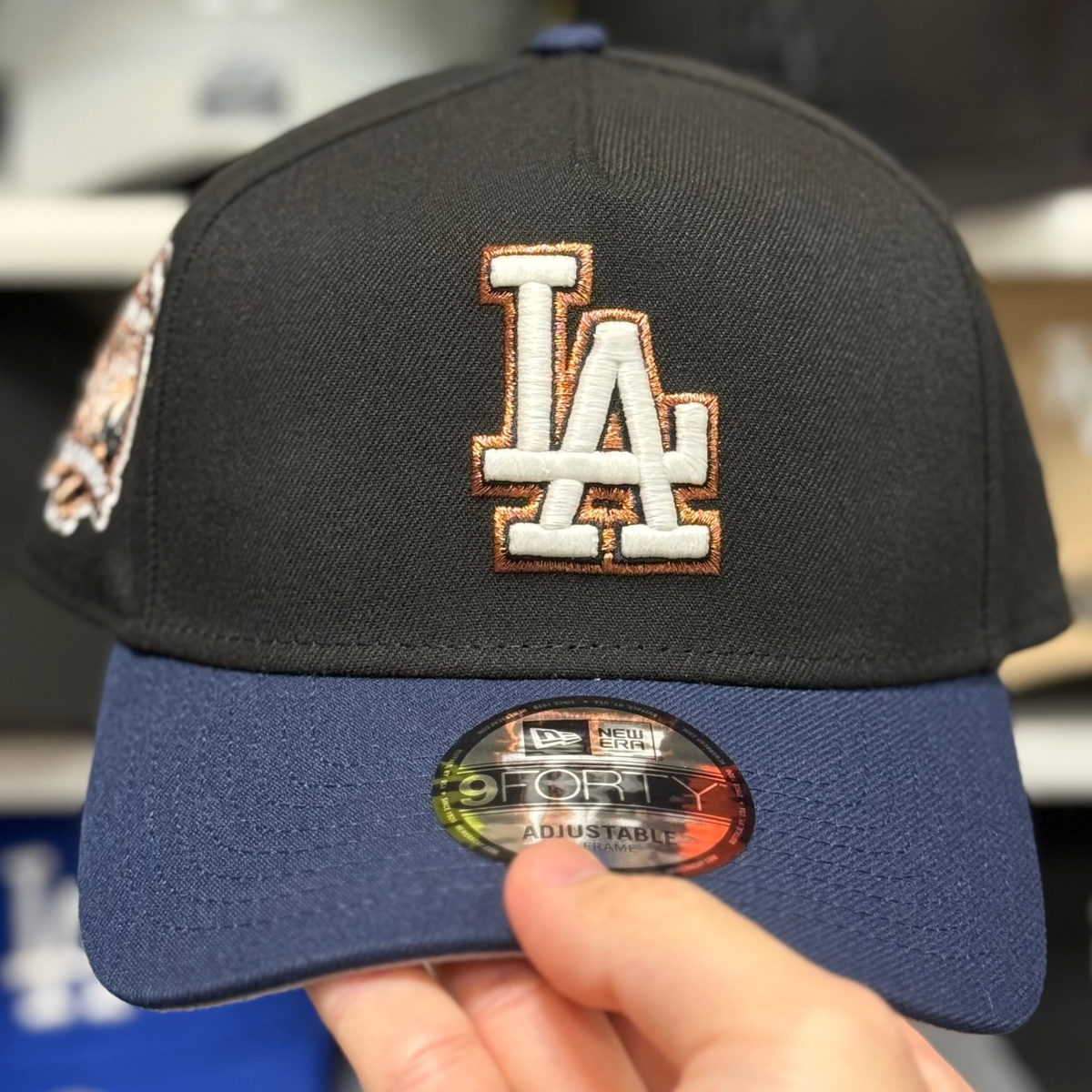 New Era Los Angeles Dodgers '40th Anniversary' A-Frame Black/Blue 9FORTY Snapback | Glow in the Dark - Product Image