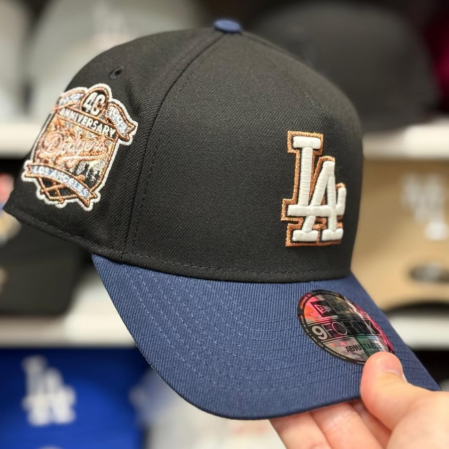 New Era Los Angeles Dodgers '40th Anniversary' A-Frame Black/Blue 9FORTY Snapback | Glow in the Dark - Product Image