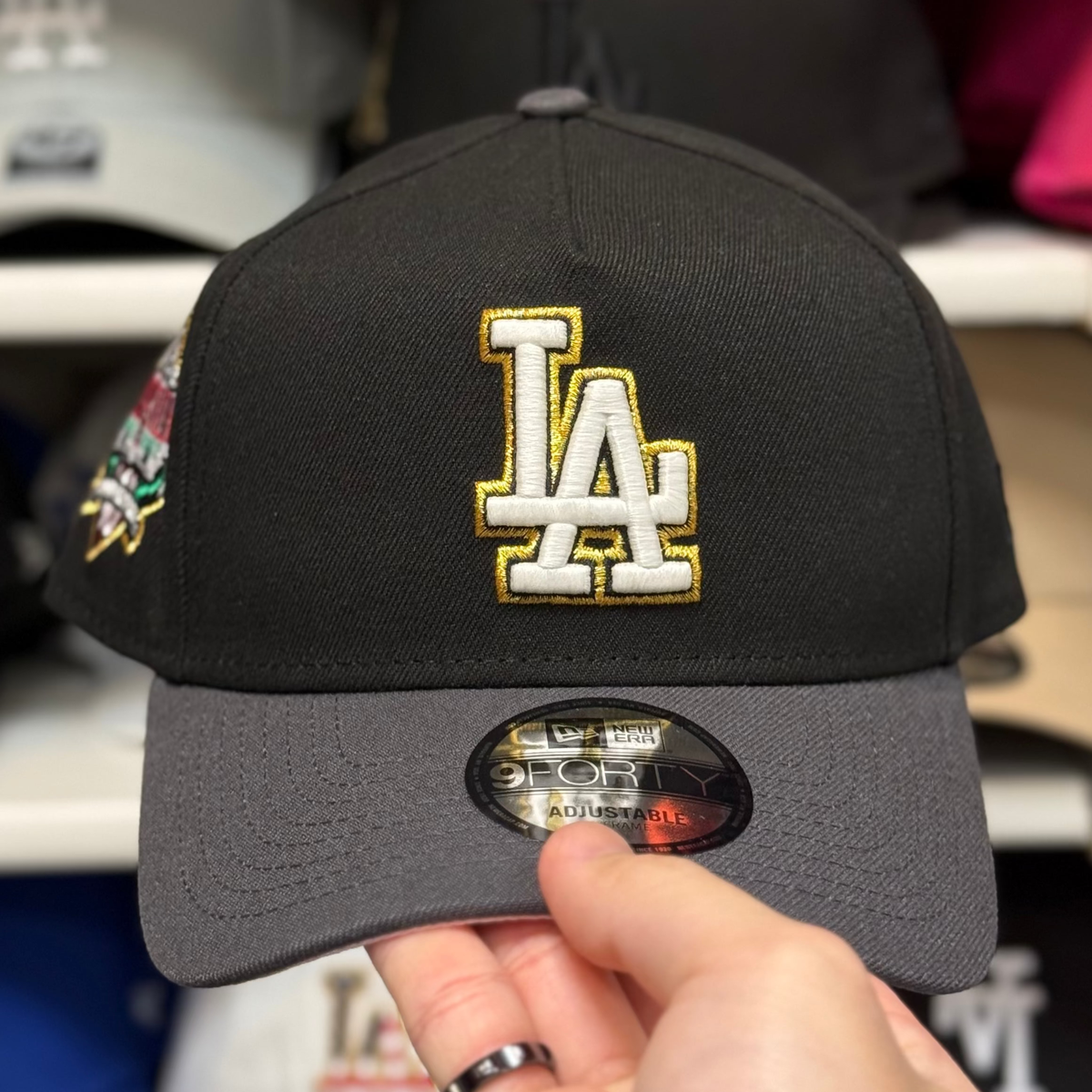New Era Los Angeles Dodgers '40th Anniversary' A-Frame Black/Grey 9FORTY Snapback | Glow in the Dark - Product Image