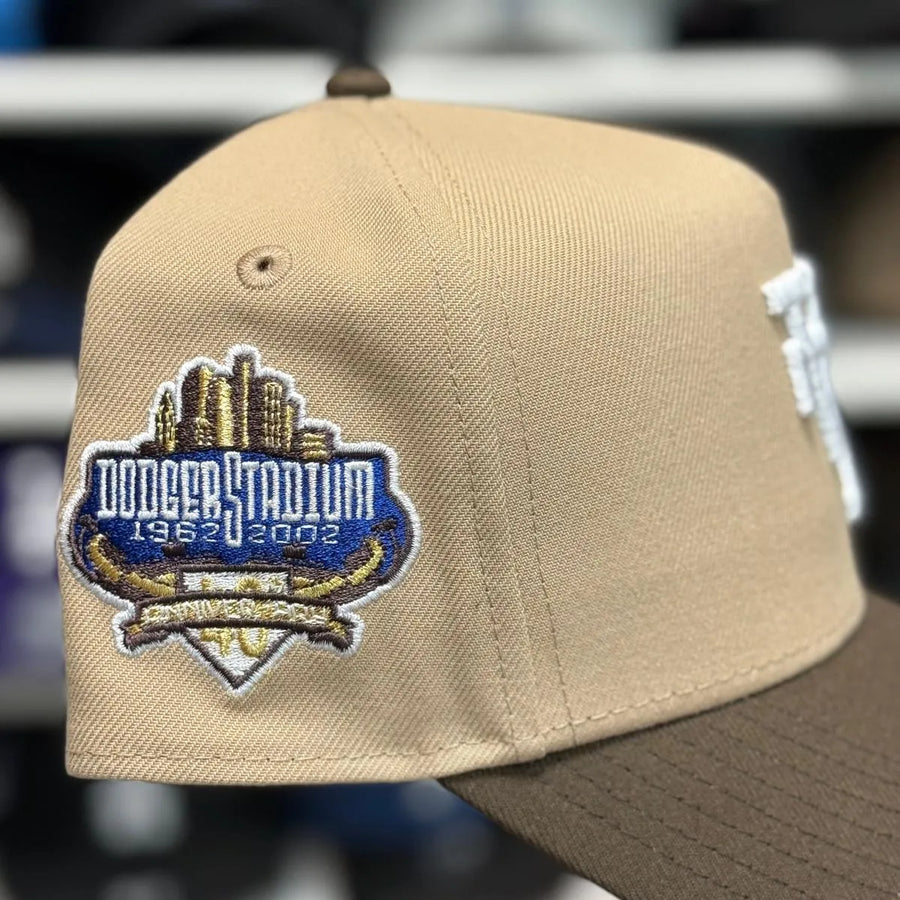 New Era Los Angeles Dodgers '40th Anniversary' A-Frame Tan/Brown 9FORTY Snapback - Product Image