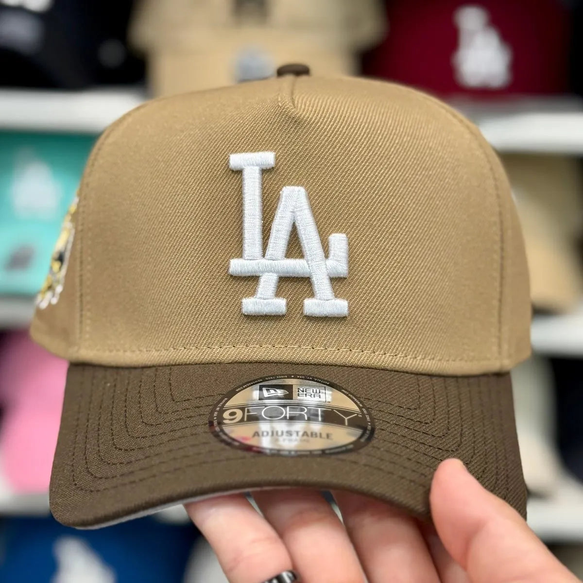 New Era Los Angeles Dodgers '40th Anniversary' A-Frame Tan/Brown 9FORTY Snapback - Product Image
