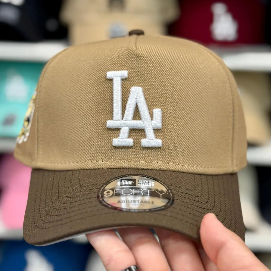 New Era Los Angeles Dodgers '40th Anniversary' A-Frame Tan/Brown 9FORTY Snapback - Product Image