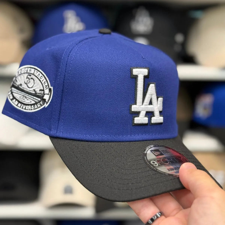 New Era Los Angeles Dodgers '50th Anniversary' A-Frame Blue/Black 9FORTY Snapback - Product Image
