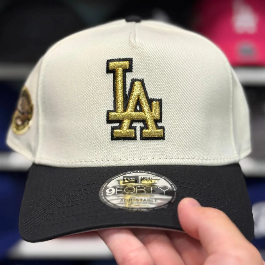 New Era Los Angeles Dodgers '50th Anniversary' A-Frame Creme/Black9FORTY Snapback - Product Image