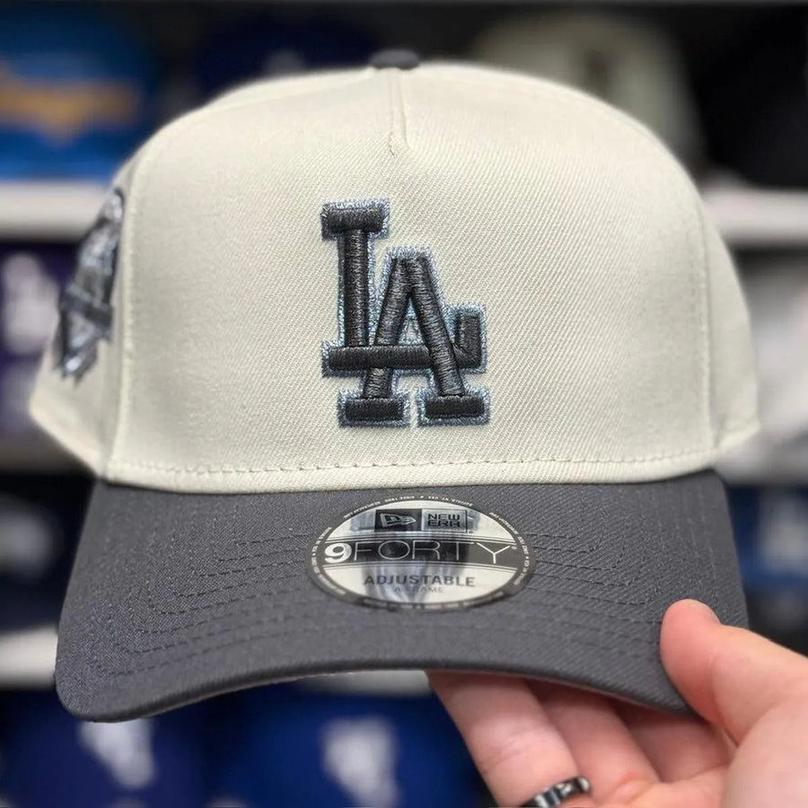 New Era Los Angeles Dodgers '50th Anniversary' A-Frame Creme/Grey 9FORTY Snapback - Product Image