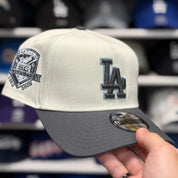 New Era Los Angeles Dodgers '50th Anniversary' A-Frame Creme/Grey 9FORTY Snapback - Product Image