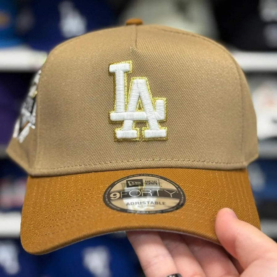 New Era Los Angeles Dodgers '50th Anniversary' A-Frame Tan/Brown 9FORTY Snapback - Product Image