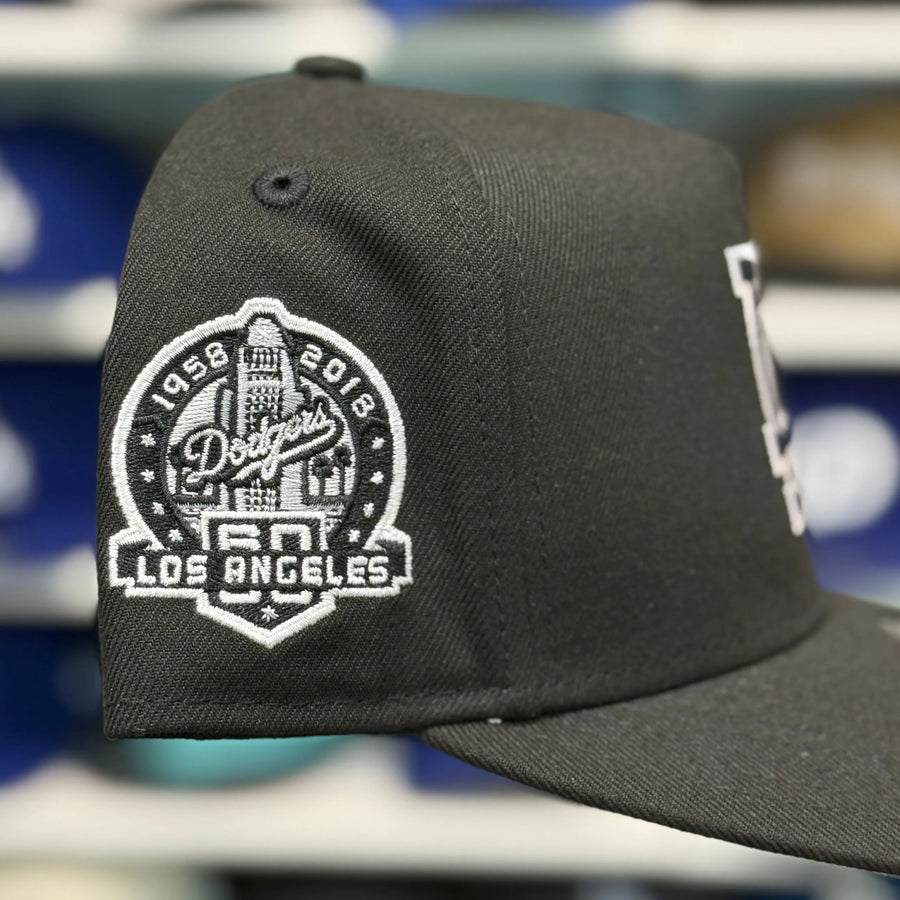 New Era Los Angeles Dodgers '60th Anniversary' A-Frame Black 9FIFTY Snapback - Product Image
