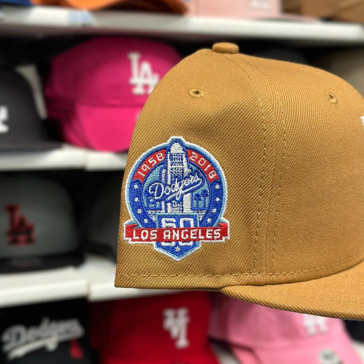 New Era Los Angeles Dodgers '60th Anniversary' Tan 9FIFTY Snapback - Product Image