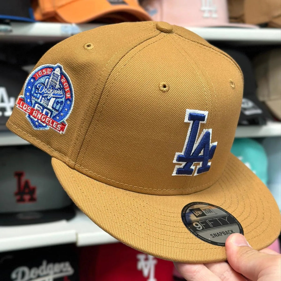 New Era Los Angeles Dodgers '60th Anniversary' Tan 9FIFTY Snapback - Product Image
