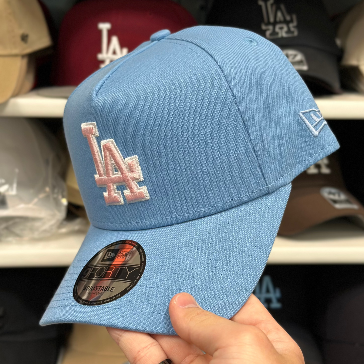 New Era Los Angeles Dodgers A-Frame Baby Blue/Pink 9FORTY Snapback - Product Image
