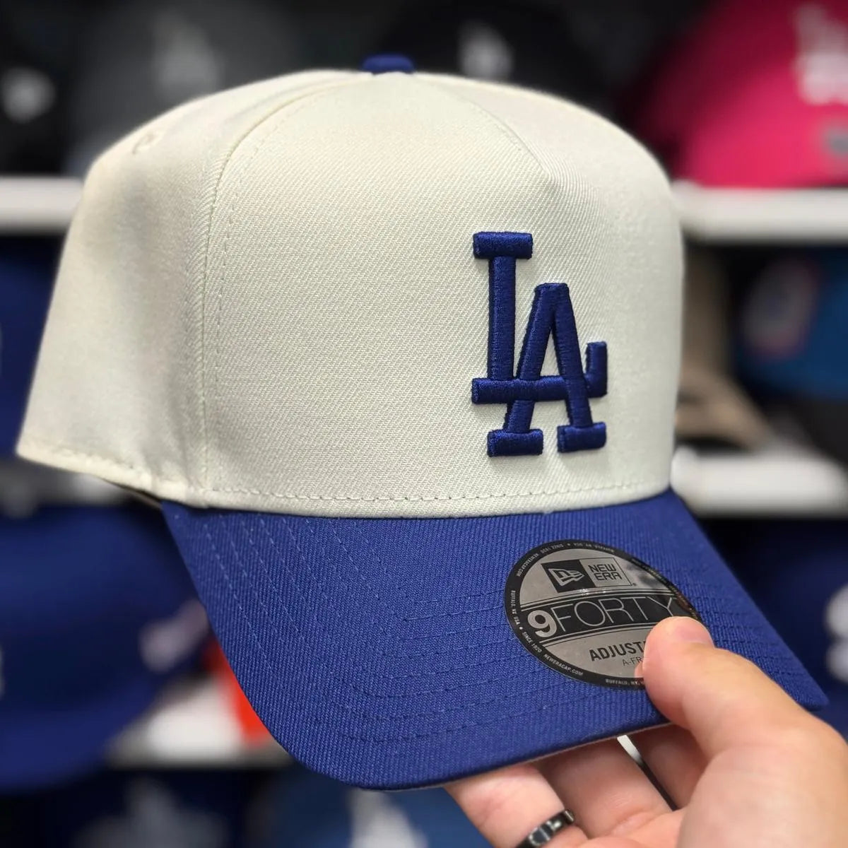 New Era Los Angeles Dodgers A-Frame Ivory/Blue 9FORTY Snapback - Product Image