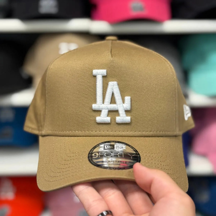 New Era Los Angeles Dodgers A-Frame Tan 9FORTY Snapback - Product Image