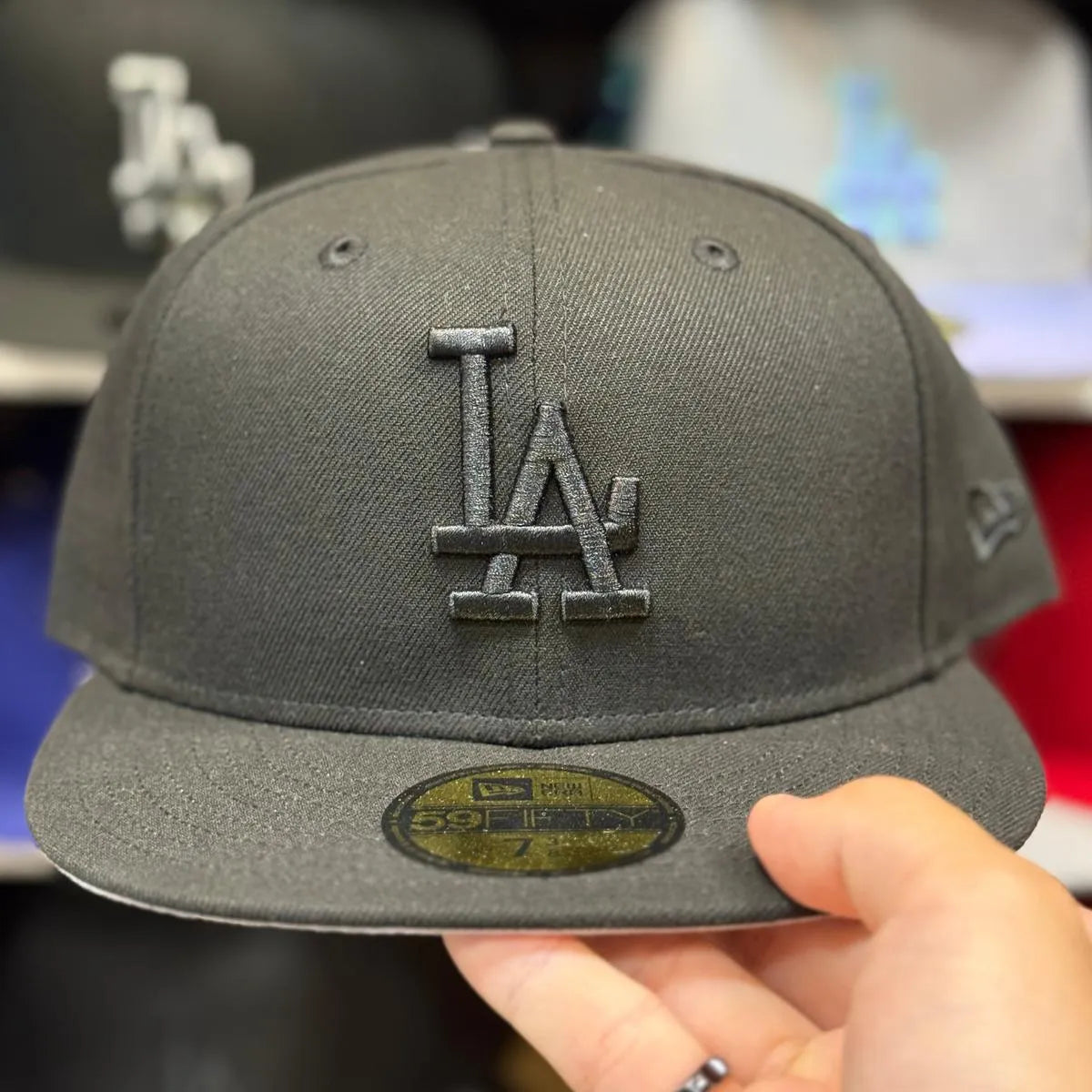 New Era Los Angeles Dodgers All Black 59FIFTY Fitted Hat - Product Image