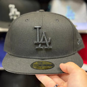 New Era Los Angeles Dodgers All Black 59FIFTY Fitted Hat - Product Image