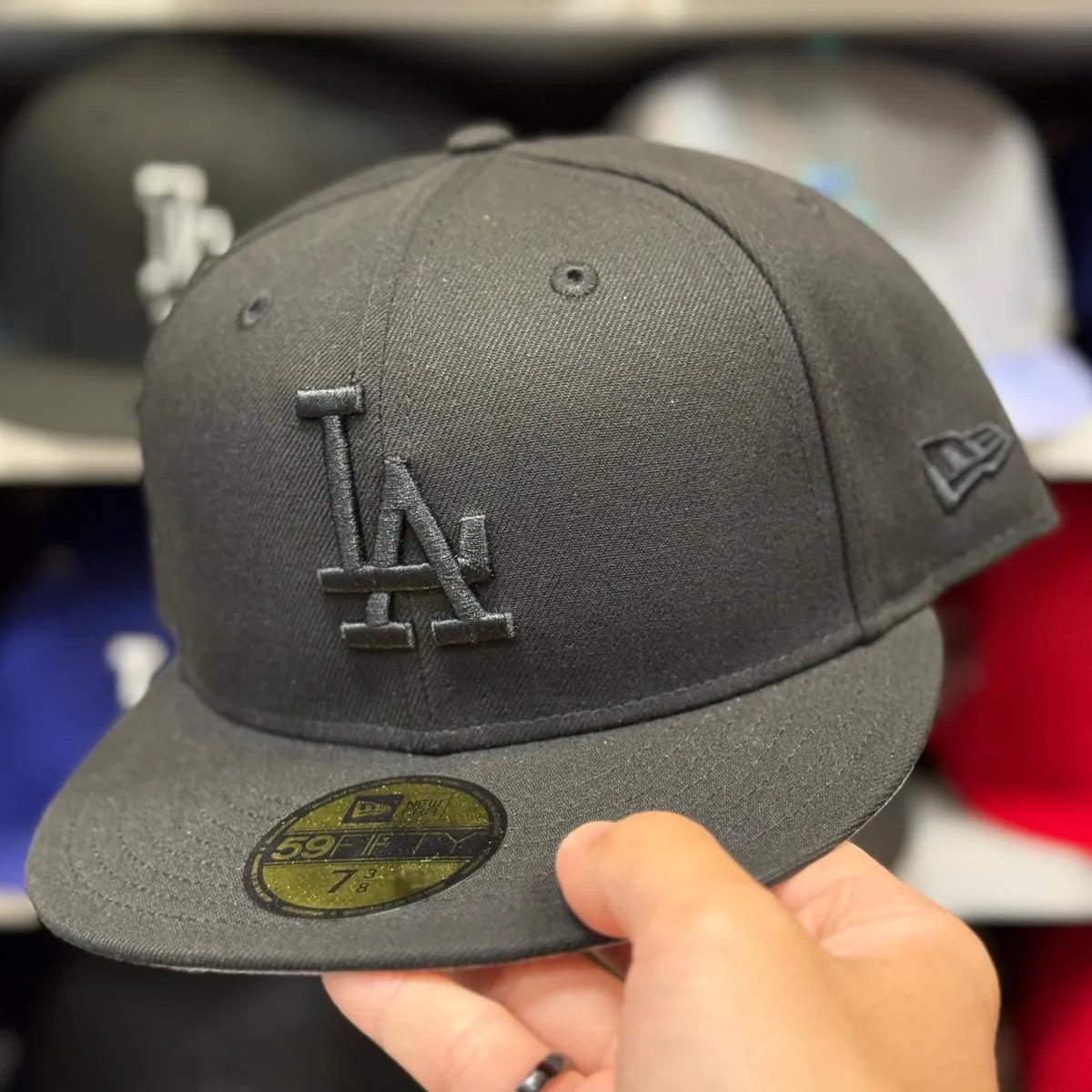 New Era Los Angeles Dodgers All Black 59FIFTY Fitted Hat - Product Image