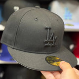 New Era Los Angeles Dodgers All Black 59FIFTY Fitted Hat