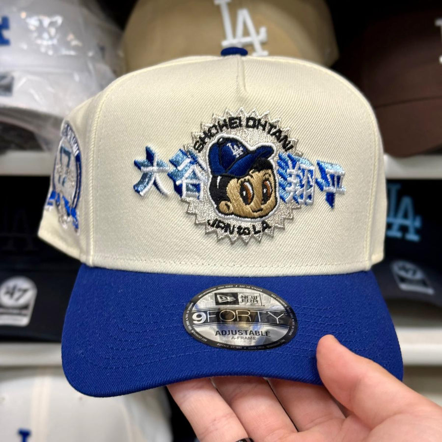 New Era Los Angeles Dodgers 'Anime Shohei Ohtani JPN to LA' A-Frame Creme/Blue 9FORTY Snapback - Product Image