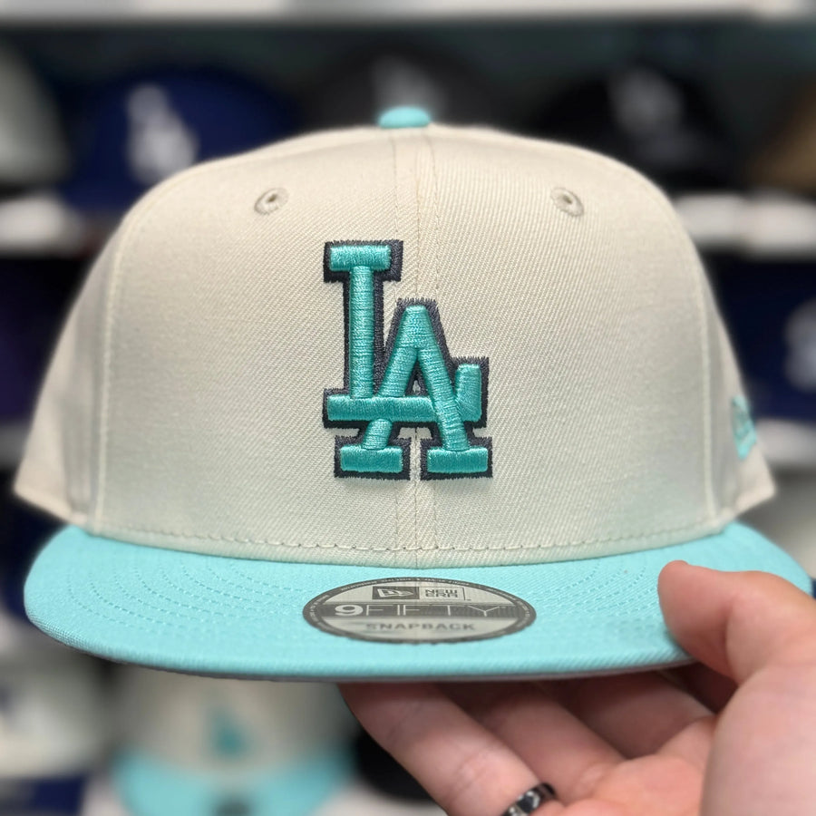 New Era Los Angeles Dodgers Creme/Turquoise 9FIFTY Snapback - Product Image