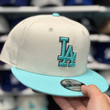 New Era Los Angeles Dodgers Creme/Turquoise 9FIFTY Snapback
