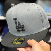 New Era Los Angeles Dodgers Grey/Black 59FIFTY Fitted Hat - Product Image