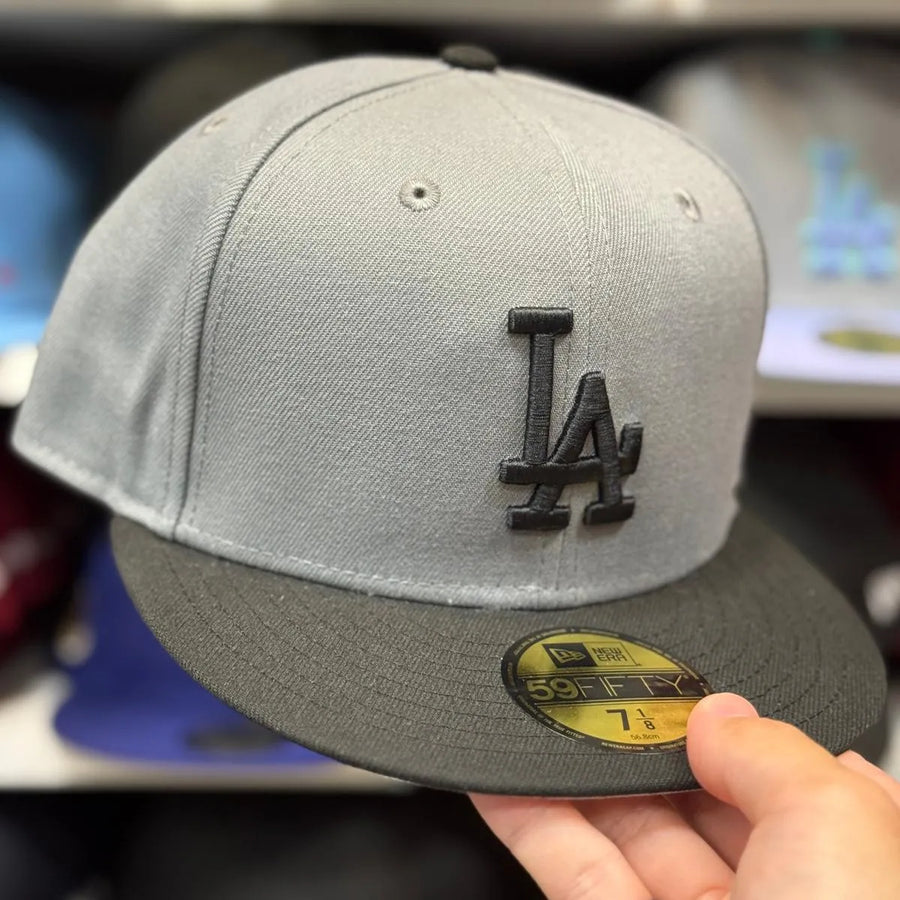 New Era Los Angeles Dodgers Grey/Black 59FIFTY Fitted Hat - Product Image