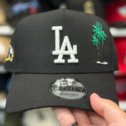 New Era Los Angeles Dodgers 'Lowrider Palm Tree' A-Frame Black 9FORTY Snapback | Blue Under Brim - Product Image