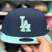 New Era Los Angeles Dodgers Navy/Turquoise 9FIFTY Snapback - Product Image