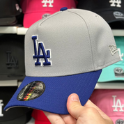 New Era Los Angeles Dodgers 'Outline Logo' A-Frame Grey/Blue 9FORTY Snapback - Product Image