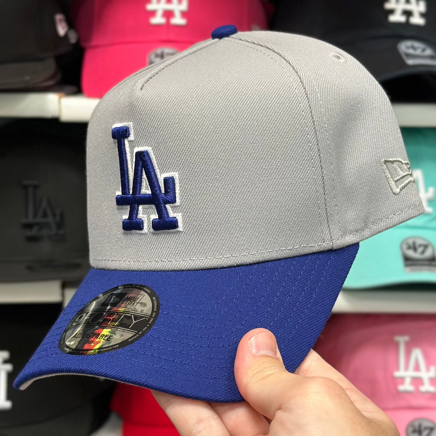 New Era Los Angeles Dodgers 'Outline Logo' A-Frame Grey/Blue 9FORTY Snapback - Product Image