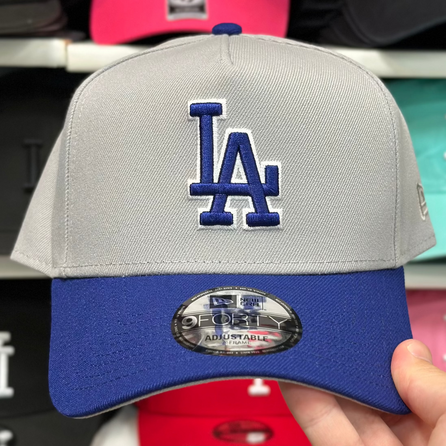 New Era Los Angeles Dodgers 'Outline Logo' A-Frame Grey/Blue 9FORTY Snapback - Product Image