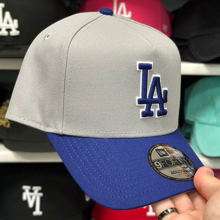 New Era Los Angeles Dodgers 'Outline Logo' A-Frame Grey/Blue 9FORTY Snapback - Product Image