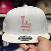 New Era Los Angeles Dodgers 'Pink Logo' White 9FIFTY Snapback - Product Image