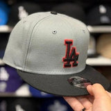 New Era Los Angeles Dodgers 'Red Outline' Gray/Black 9FIFTY Snapback