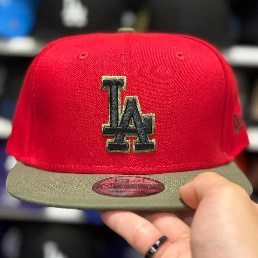 New Era Los Angeles Dodgers Red/Olive 9FIFTY Snapback - Product Image