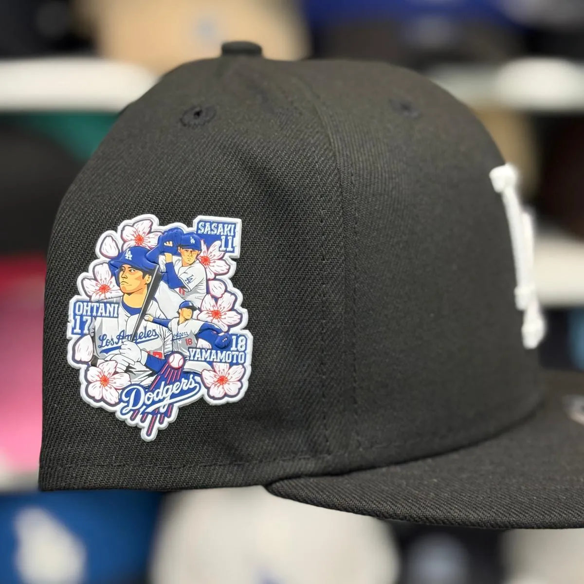 New Era Los Angeles Dodgers 'Sakura: Ohtani, Sasaki, Yamamoto' Black 9FIFTY Snapback - Product Image