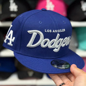 New Era Los Angeles Dodgers 'Script Logo' Blue/Silver 9FIFTY Snapback - Product Image
