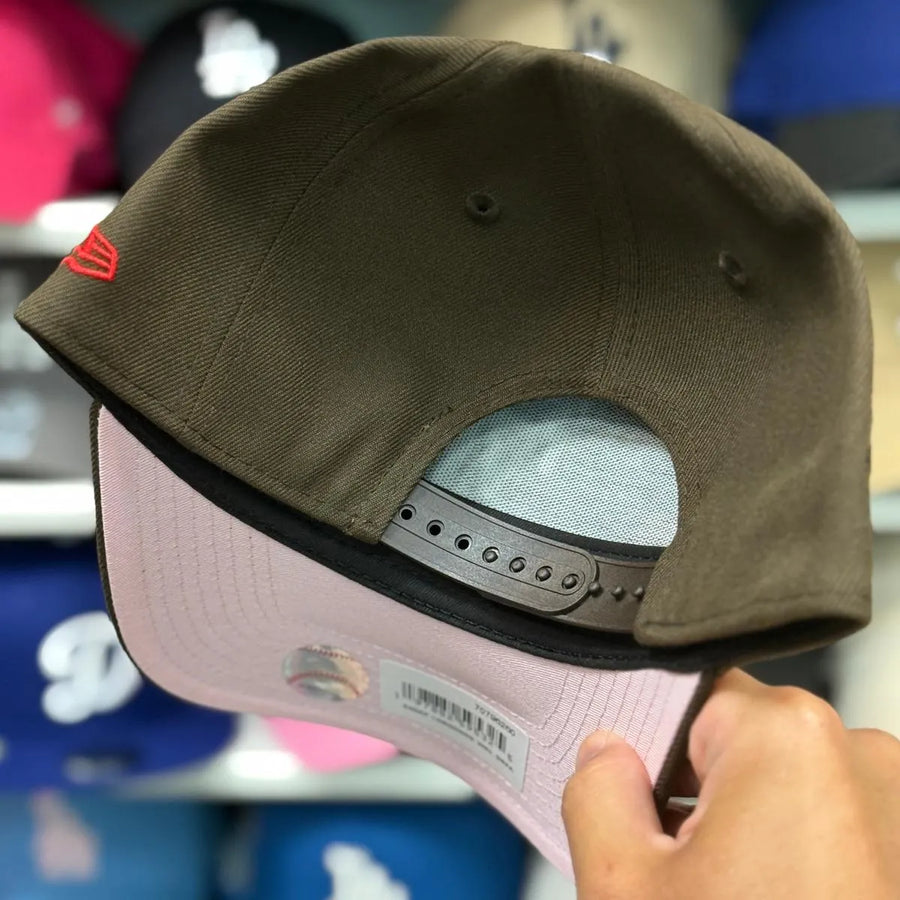 New Era Los Angeles Dodgers Upside Down Logo '100th Anniversary' A-Frame Brown/White 9FORTY Snapback - Product Image